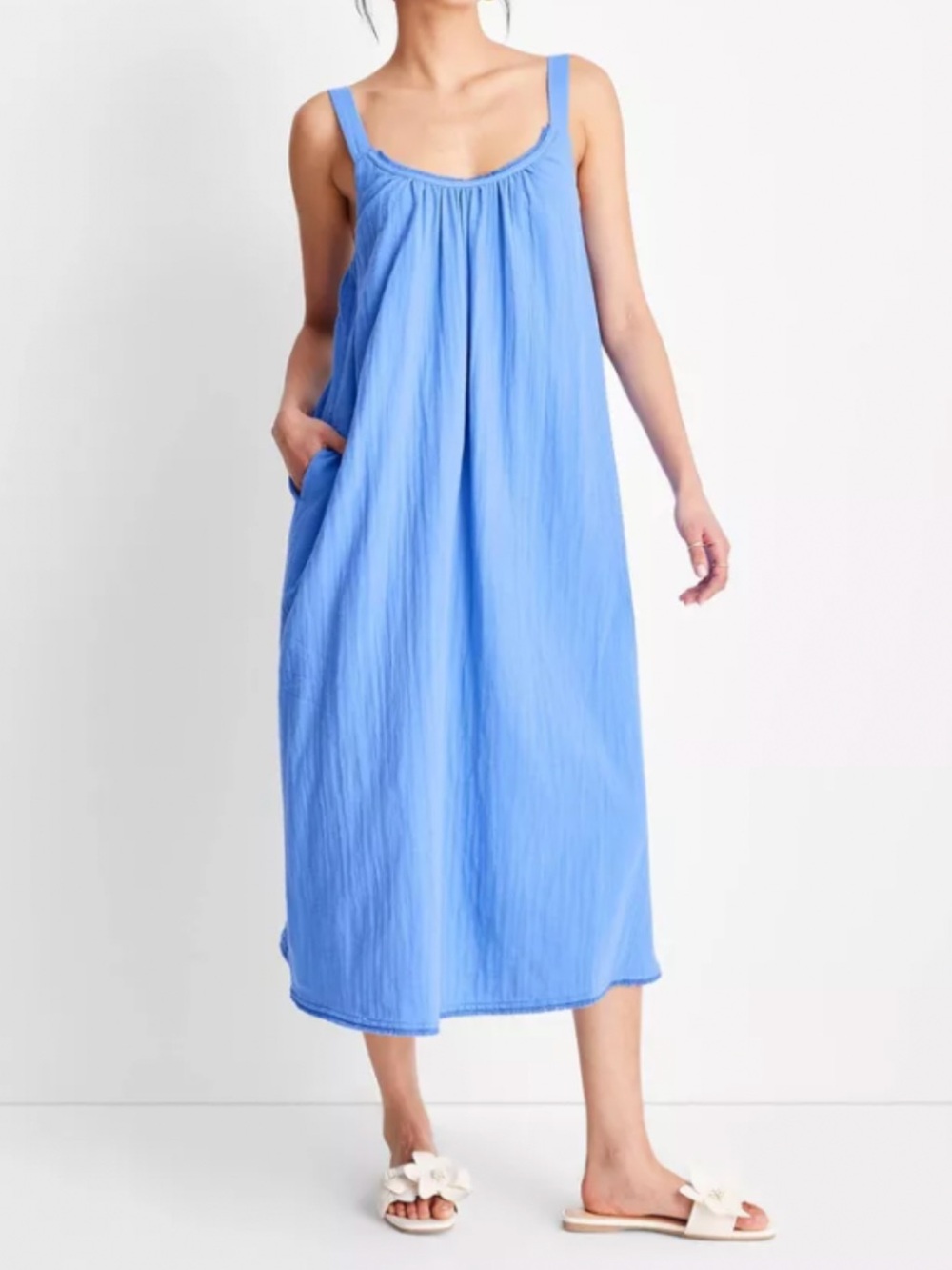 Future Collective x Jenny K. Lopez Blue Sleeveless Low Back Maxi Dress Size 1X